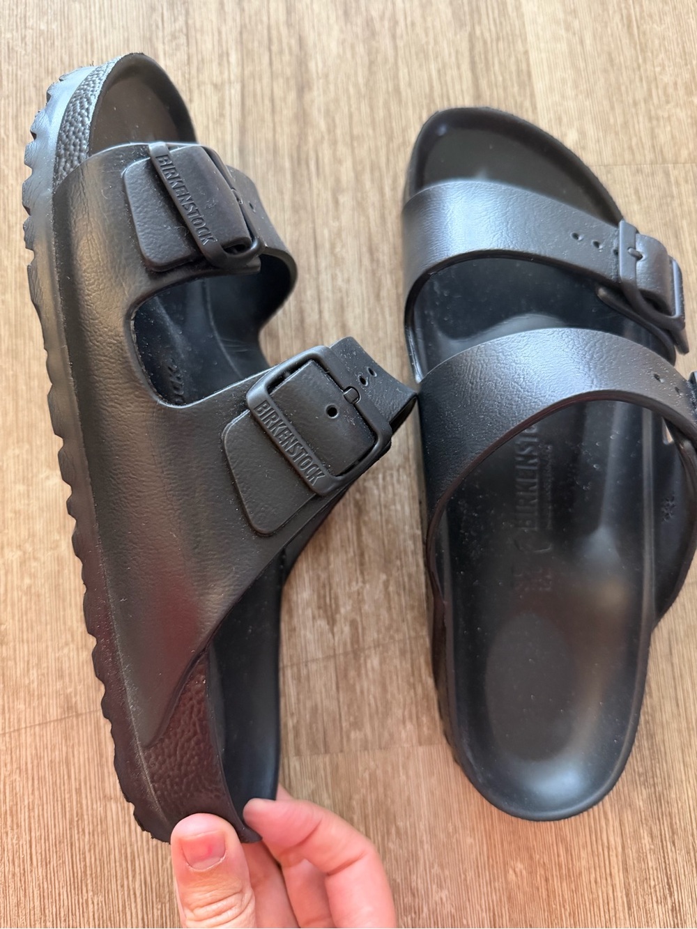 Birkenstock Women’s Black Two-Strap Slides